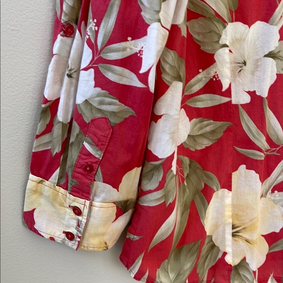 Women's Button Up Multi-Colored Floral Cotton Top Sz L - Picture 7 of 10